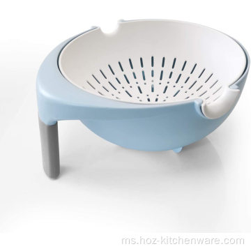 Pelbagai fungsi 2 dalam 1 mangkuk colander rolling dapur